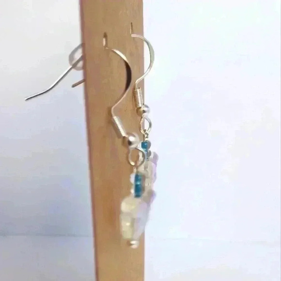 Beautiful 925 silver Iridescent butterfly earrings - Picture 3 of 3